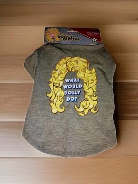 Dolly Parton Gray Graphic Doggy Dog T-Shirt Sweater